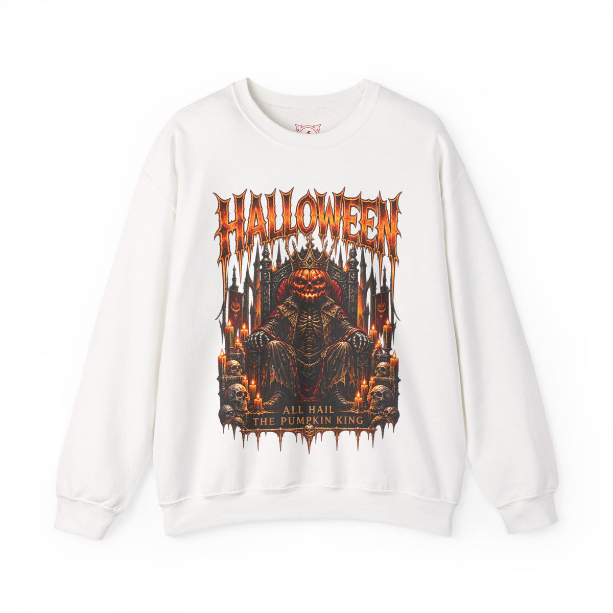 Pumpkin King Sweatshirt in White — front view