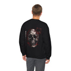 No Signal Glitch Skull Sweatshirt in Black — model view