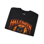 Bad Luck Follows Black Cat Sweatshirt in Black — folded view
