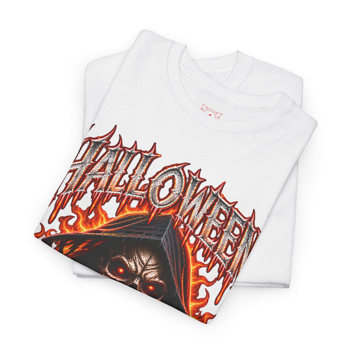 Death Awaits Grim Reaper T-Shirt in White — folded view