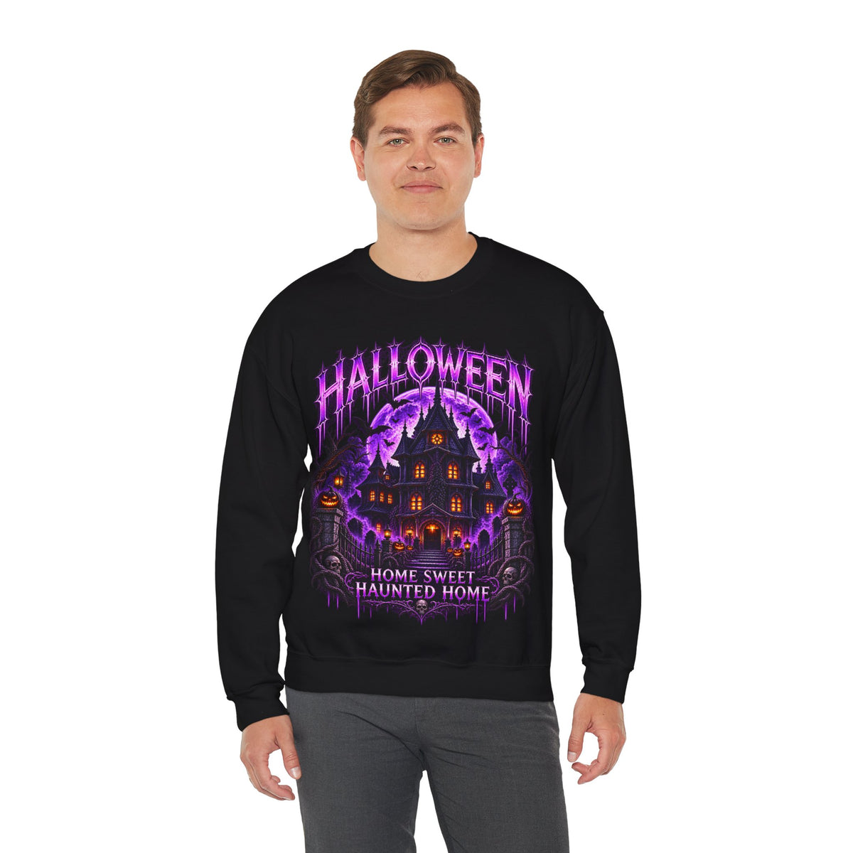 Haunted Home Sweatshirt in Black — model view