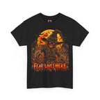 Fear Lives Here Scarecrow T-Shirt in Black — front view