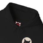Black Cat Moon Hoodie in Black — front view