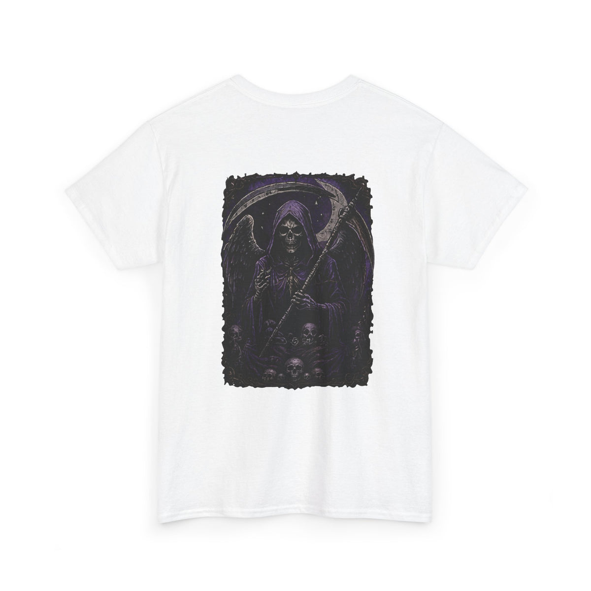 Til Death Grim Reaper T-Shirt in White — back view