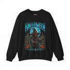 The Fields Are Watching Scarecrow Sweatshirt in Black — front view