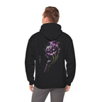 Death Smile Pumpkin Hoodie in Black — model view