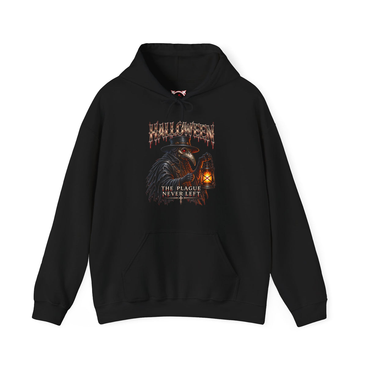 Last Lantern Plague Doctor Hoodie in Black — front view