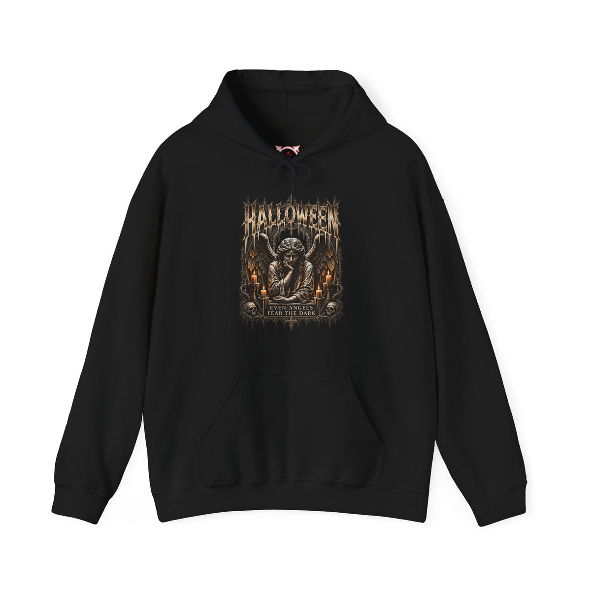Even Angels Hoodie in Black — front view