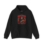 Beauty of the Dead Gothic Portrait Hoodie in Black — front view