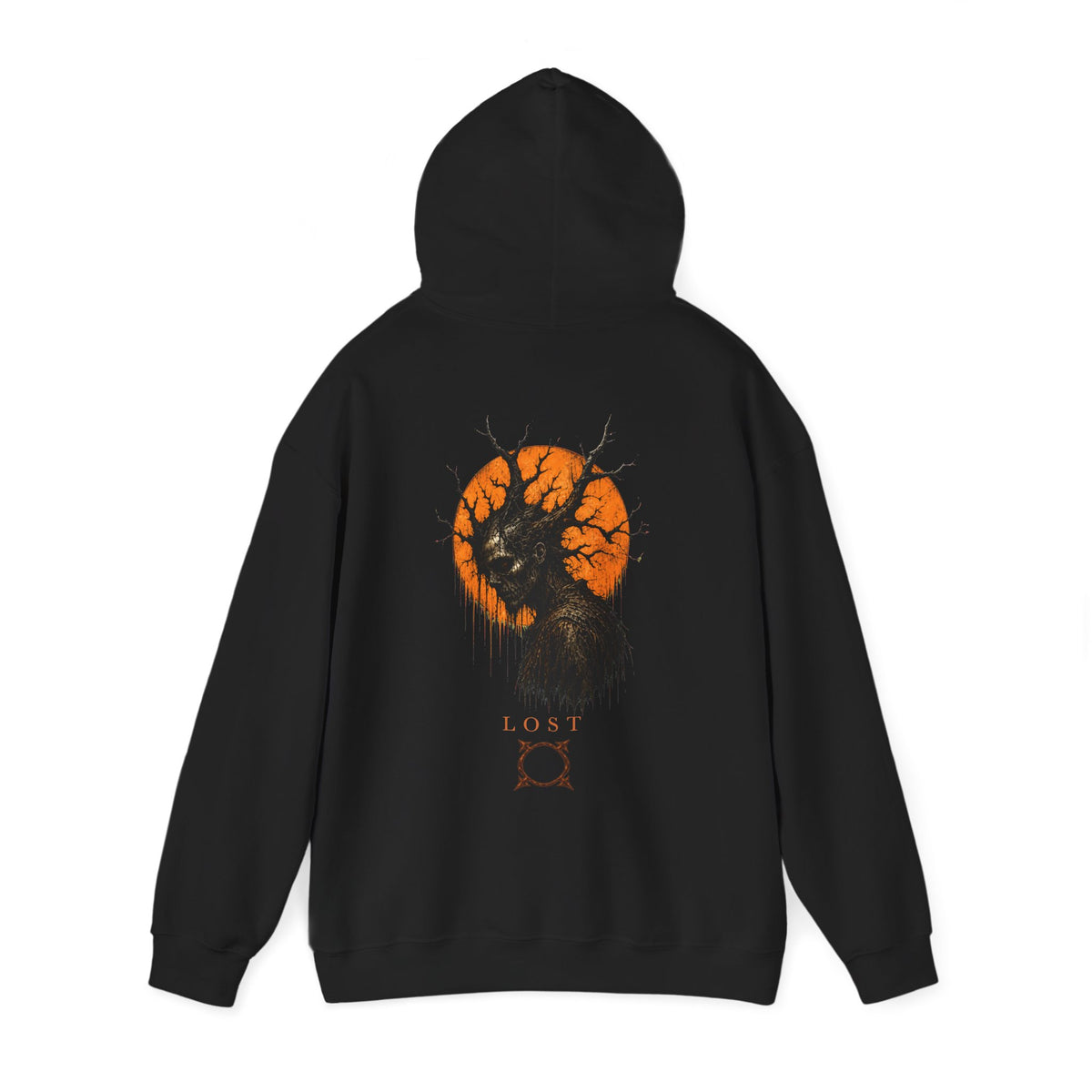 Lost Skull Hoodie in Black — back view