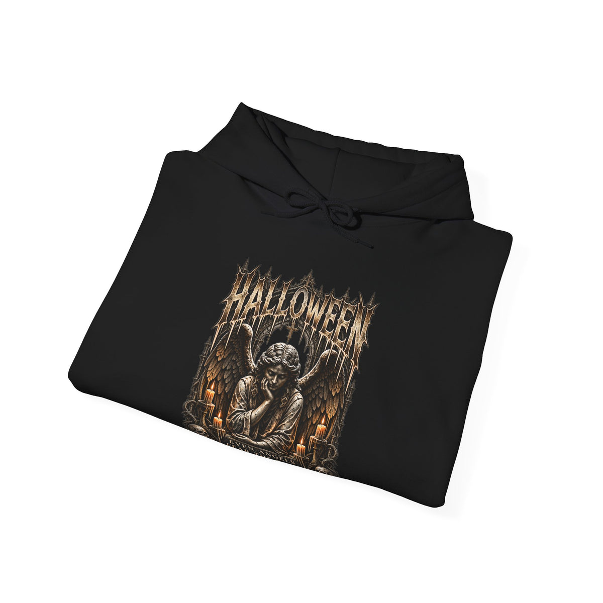 Even Angels Hoodie in Black — folded view