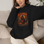 Time Is Running Out Grim Reaper Hoodie in Black — model view