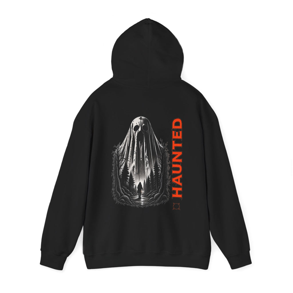 Haunted Ghost Hoodie in Black — back view