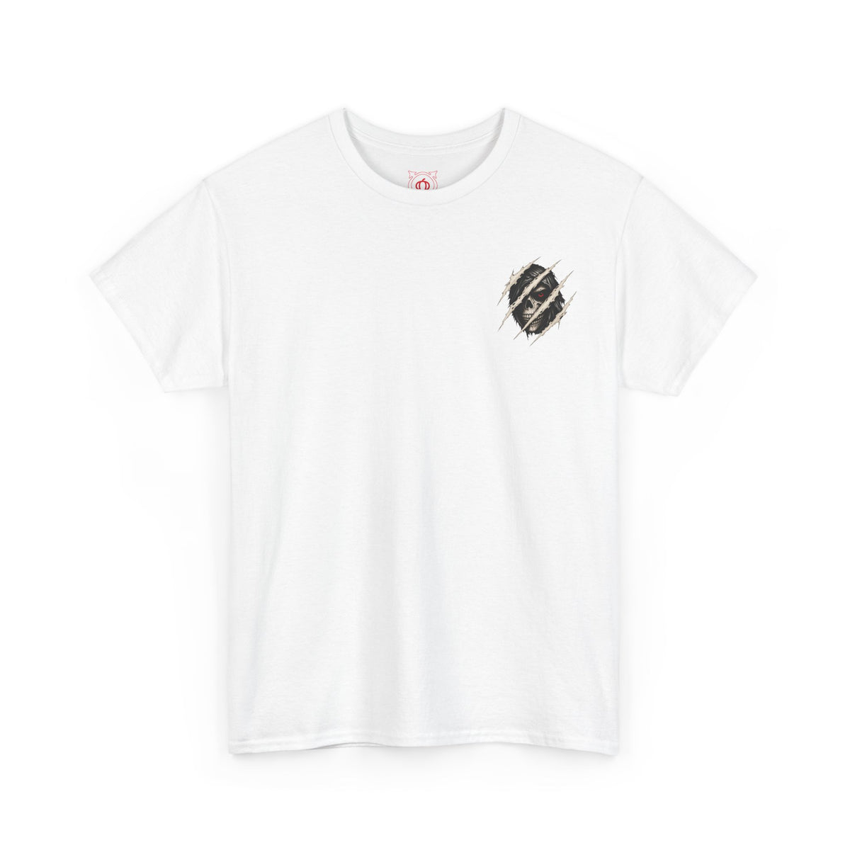 Beneath the Surface Skull T-Shirt in White — front view