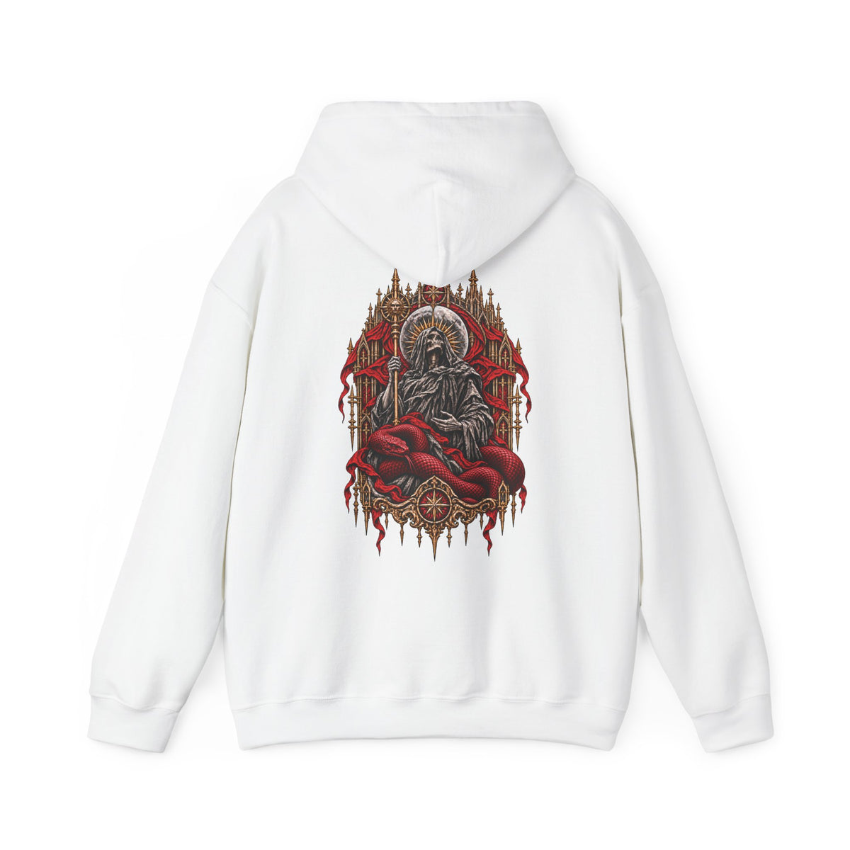 Reaper Hoodie in White — back view