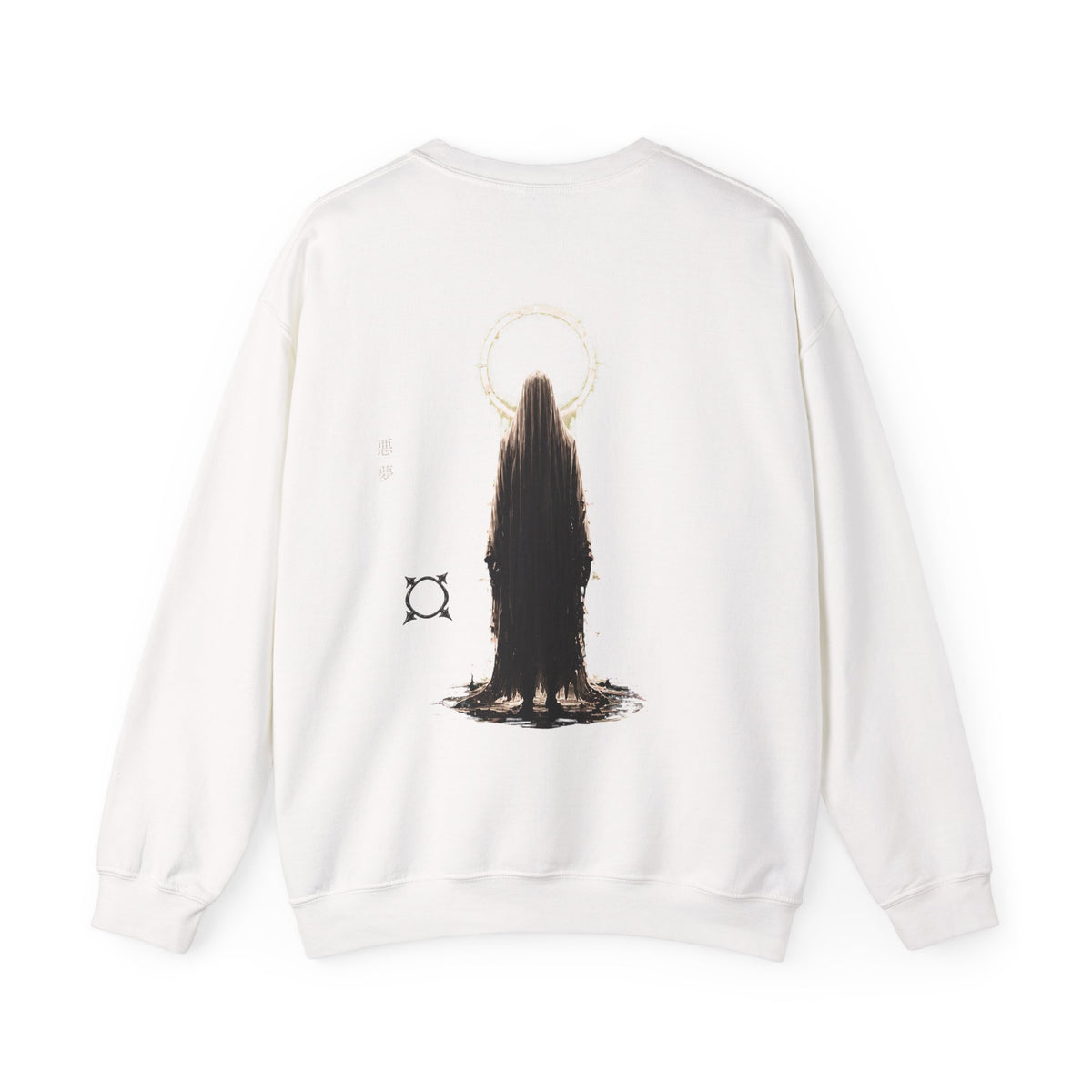 Pale Halo Ghost Sweatshirt in White — back view
