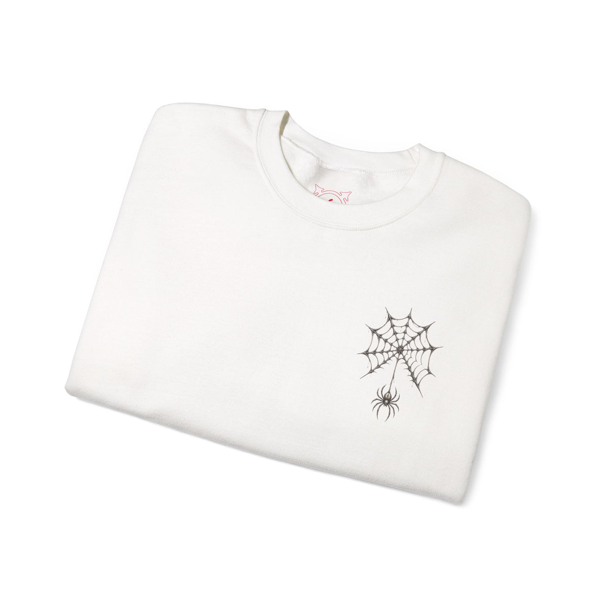 Spider Web Sweatshirt in White — folded view