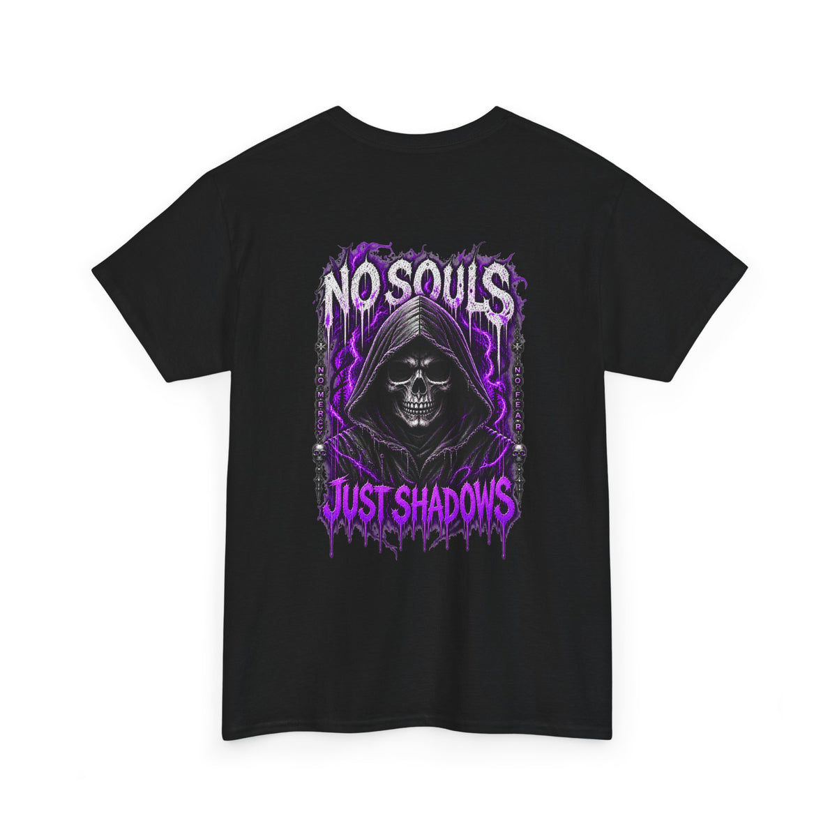 No Souls Just Shadows Grim Reaper T-Shirt in Black — back view