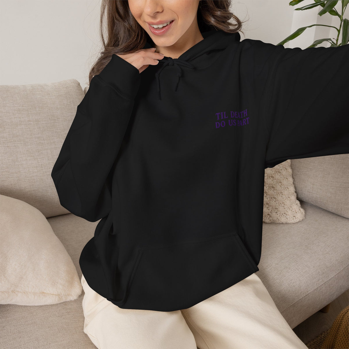 Til Death Grim Reaper Hoodie in Black — model view
