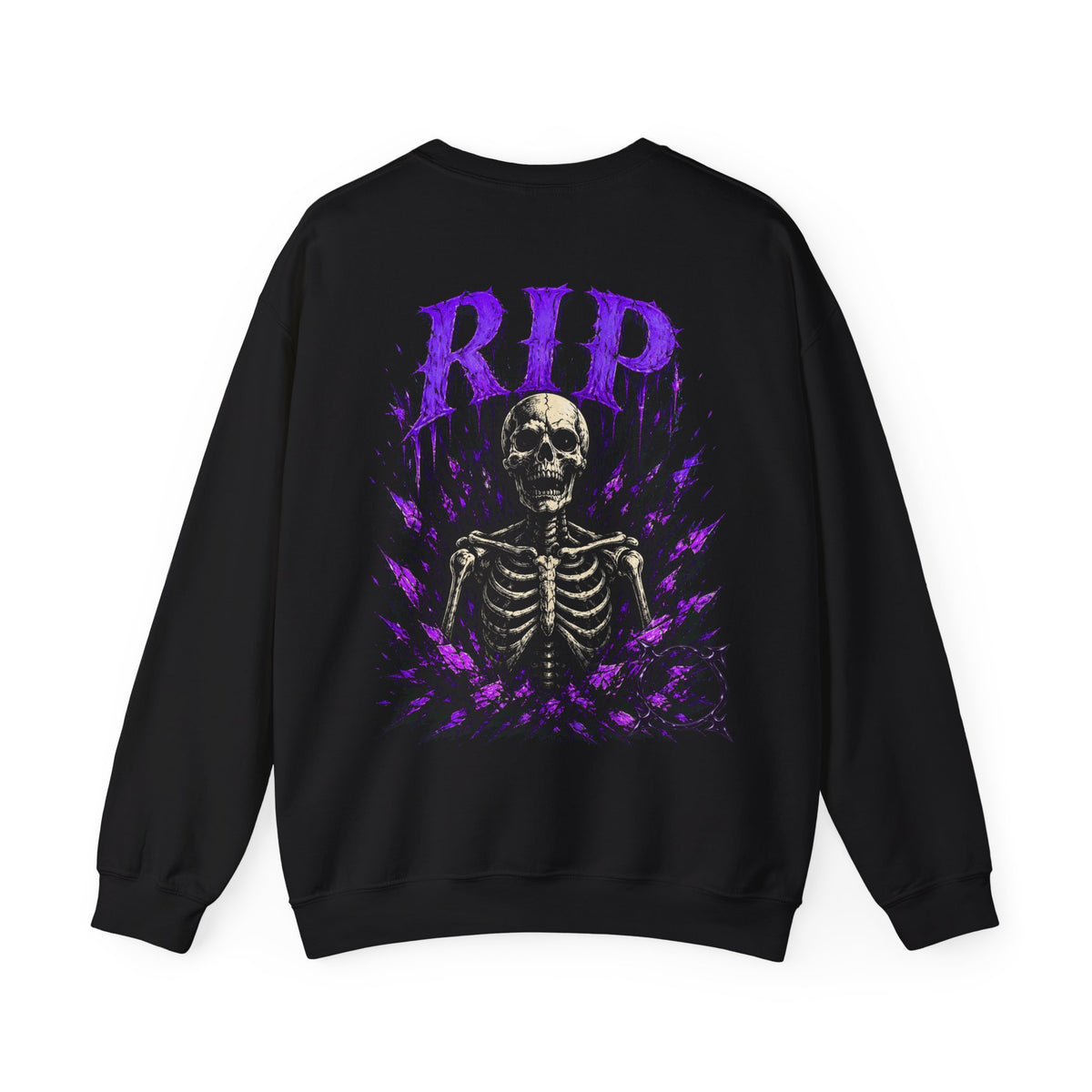 RIP Skeleton Sweatshirt in Black — back view