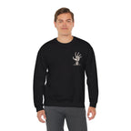 Still Reaching Zombie Hand Sweatshirt in Black — model view