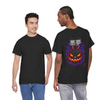 Nightmare Flame Pumpkin T-Shirt in Black — model view