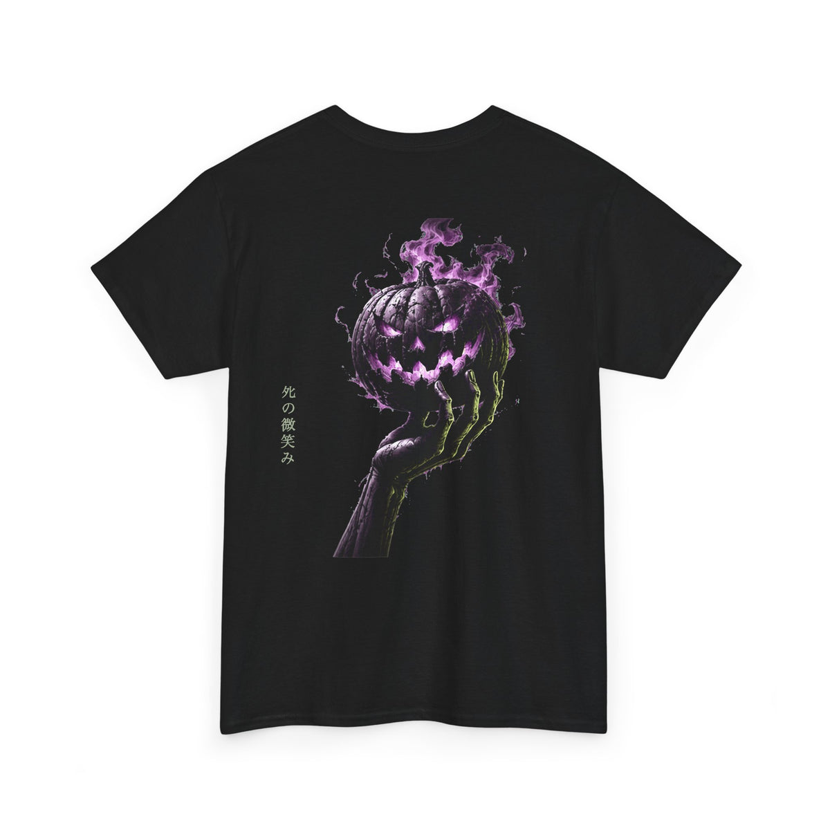 Death Smile Pumpkin T-Shirt in Black — back view