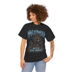 Never Stay Buried Zombie Hand T-Shirt in Black — model view