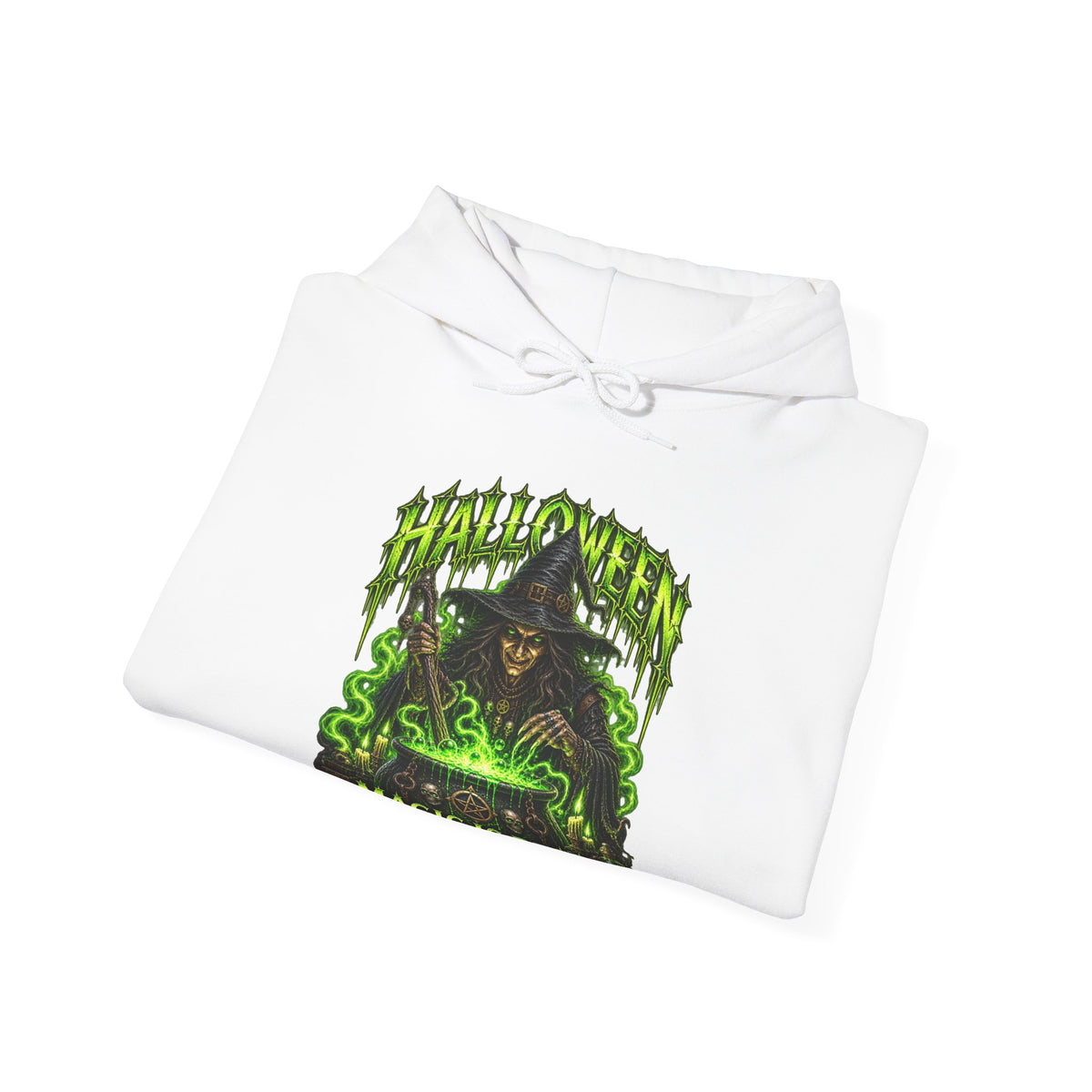 Magic Is Real Witch Hoodie in White — folded view