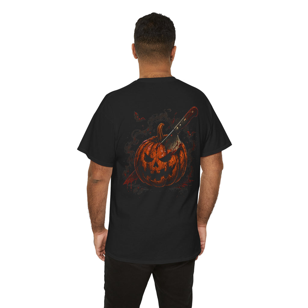 Carve Your Destiny Pumpkin T-Shirt in Black — model view