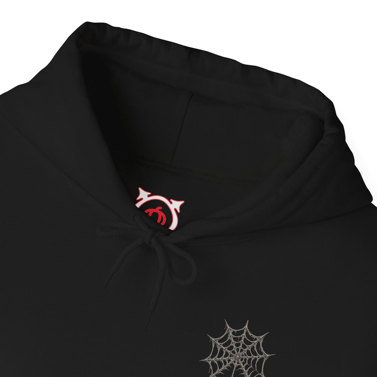 Spider Web Hoodie in Black — front view