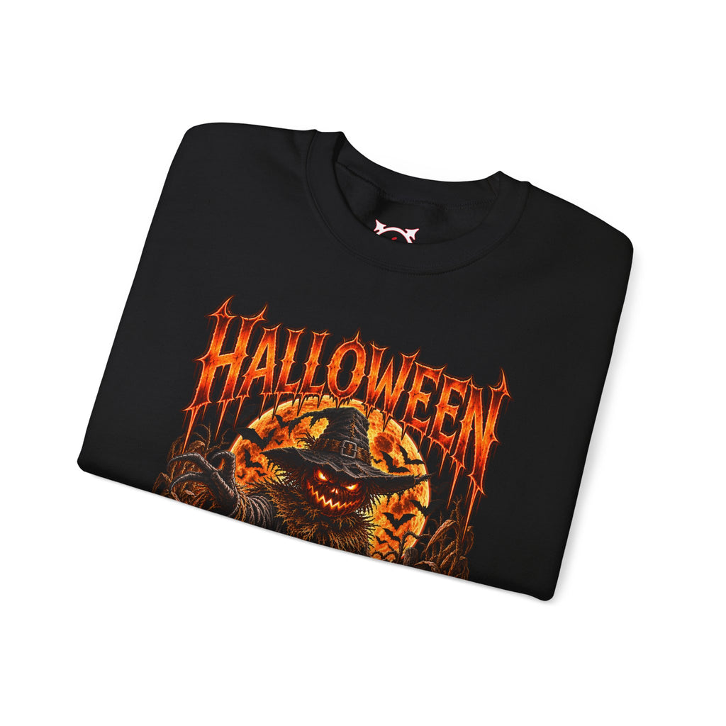 Never Forgotten Scarecrow Sweatshirt in Black — folded view