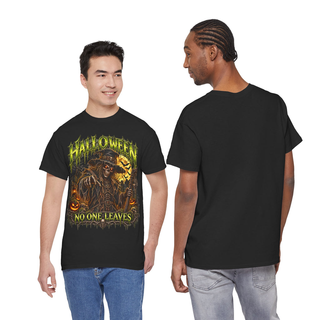 No One Leaves Scarecrow T-Shirt in Black — model view