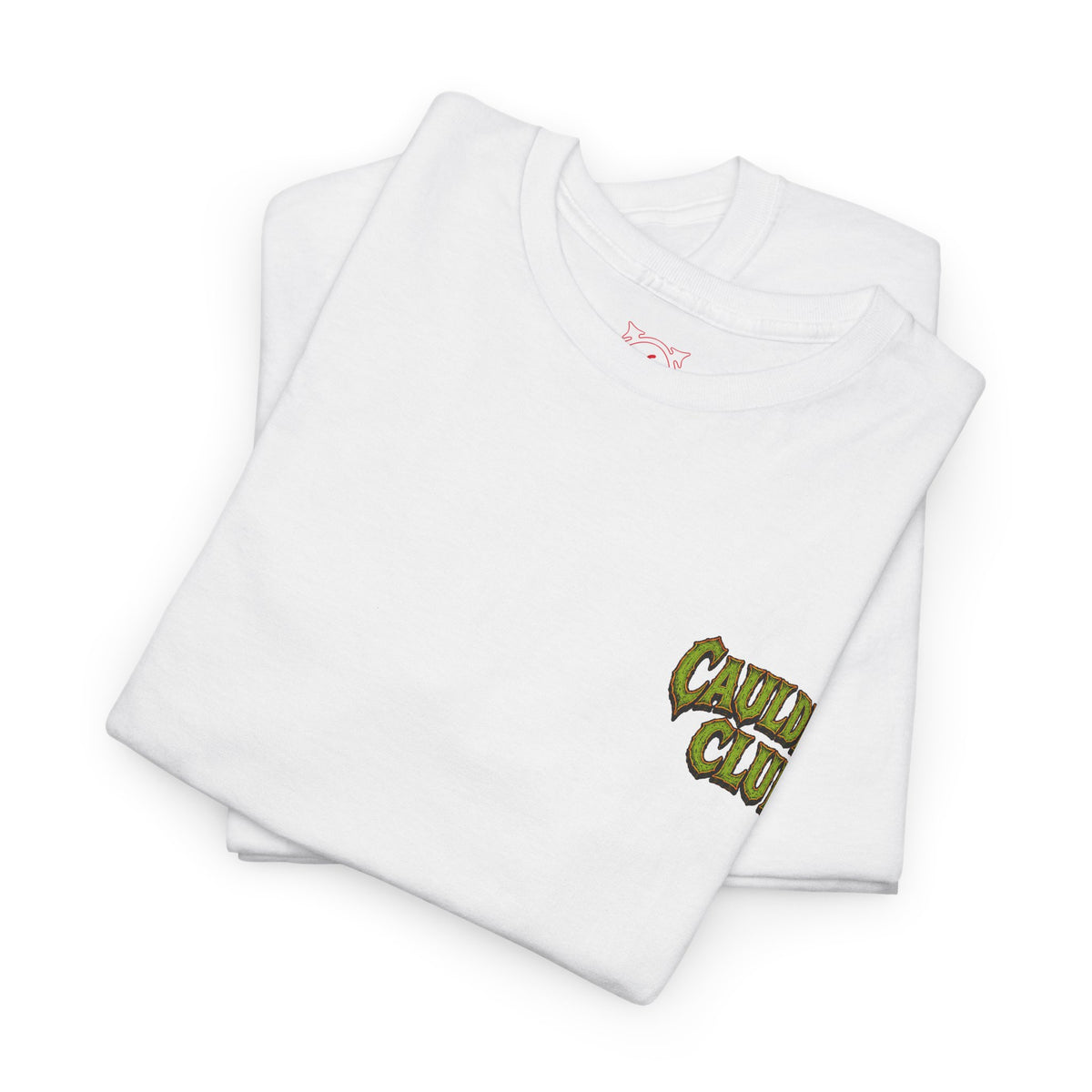Cauldron Club Black Cat T-Shirt in White — folded view