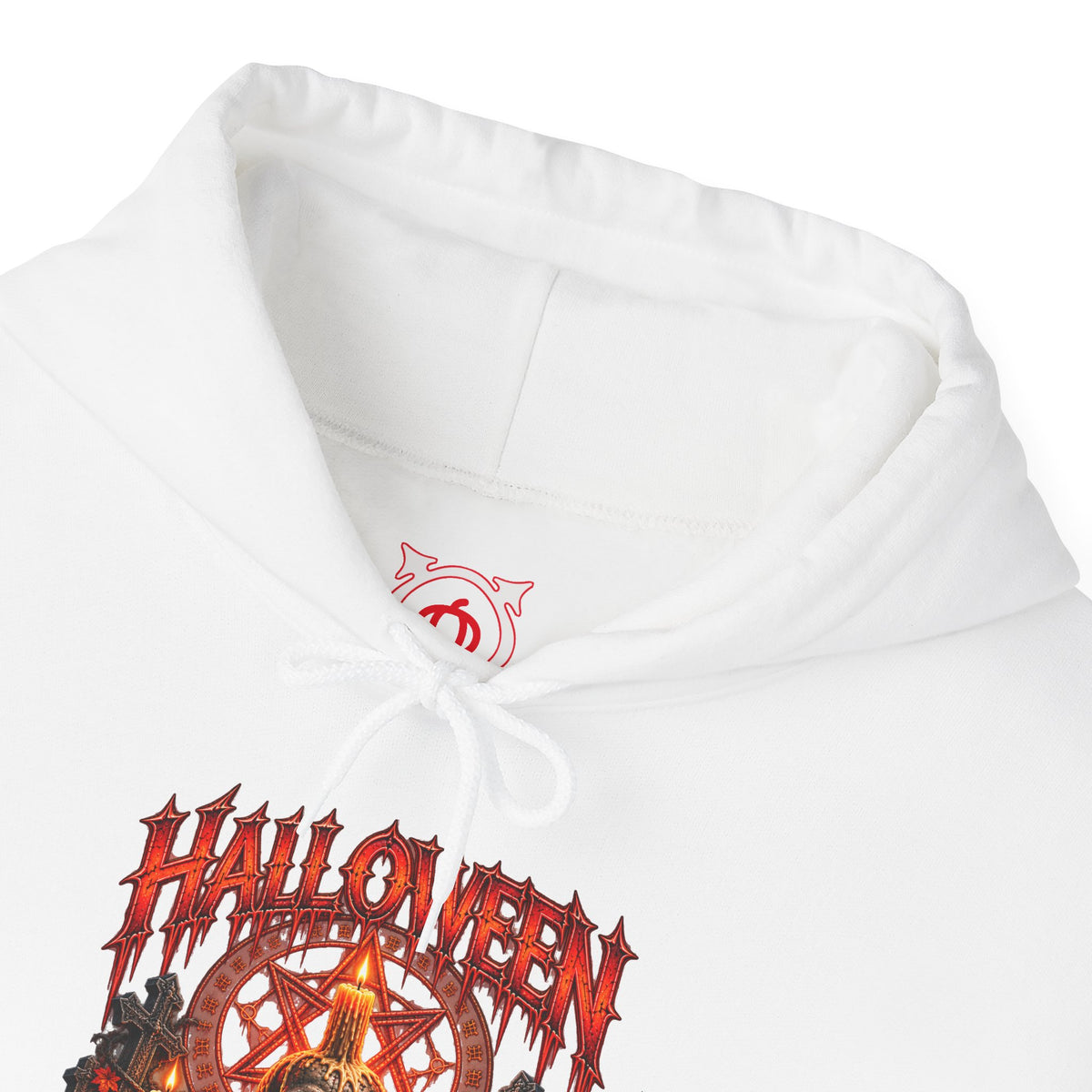 Worship the Dark Occult Hoodie in White — front view