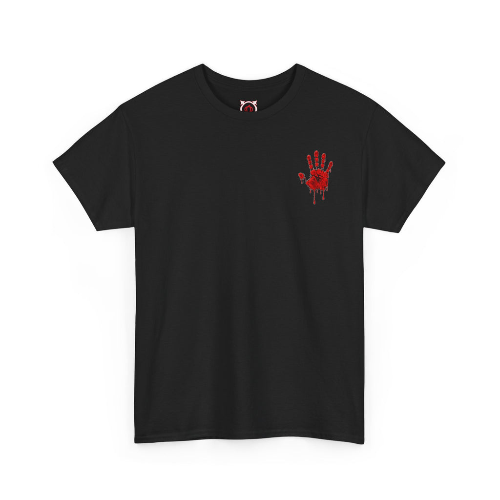 Red Handprint T-Shirt in Black — front view