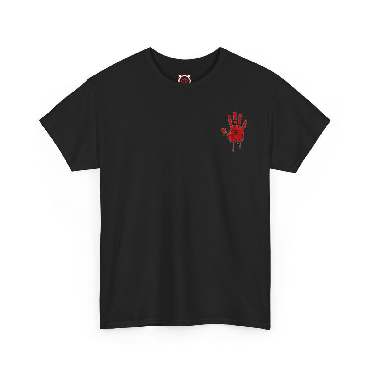 Red Handprint T-Shirt in Black — front view