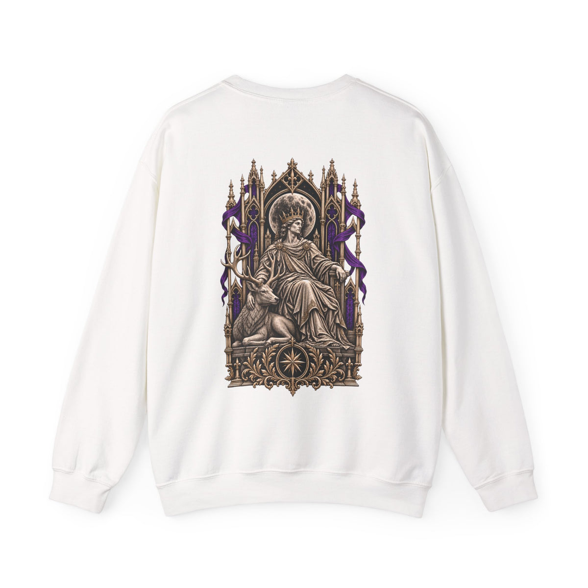 Hollow Crown Sweatshirt in White — back view