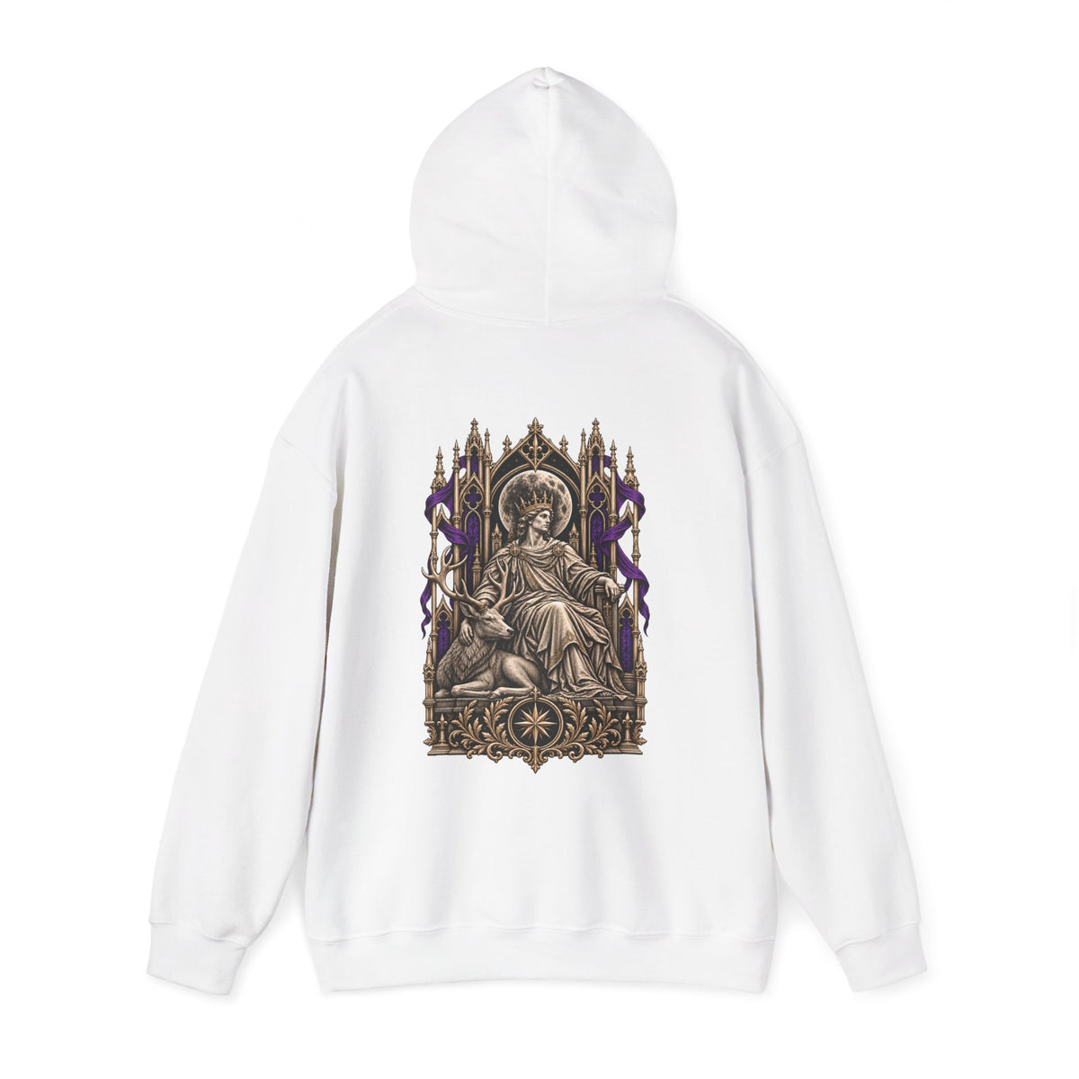 Hollow Crown Hoodie in White — back view