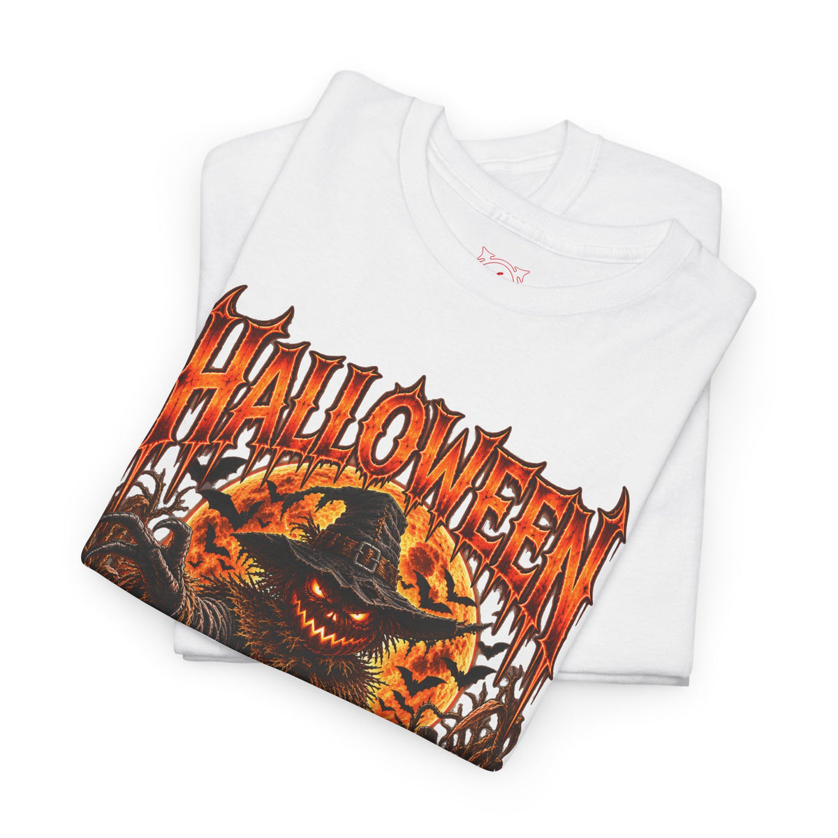 Never Forgotten Scarecrow T-Shirt in White — folded view