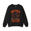 Darkness Grows Pumpkin Tree Sweatshirt in Black — front view