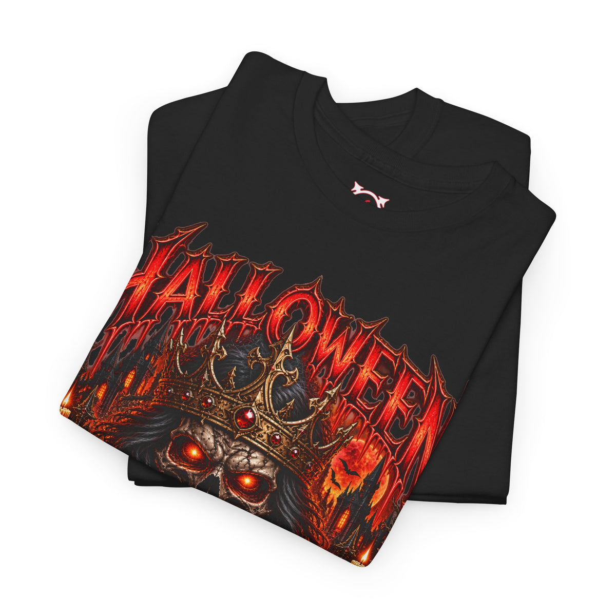 King of Terror Skeleton T-Shirt in Black — folded view