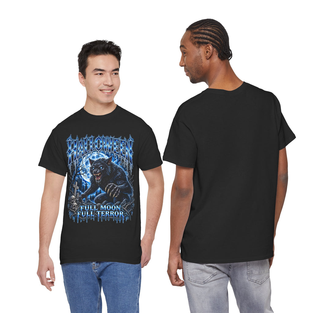 Full Moon Terror Werewolf T-Shirt in Black — model view