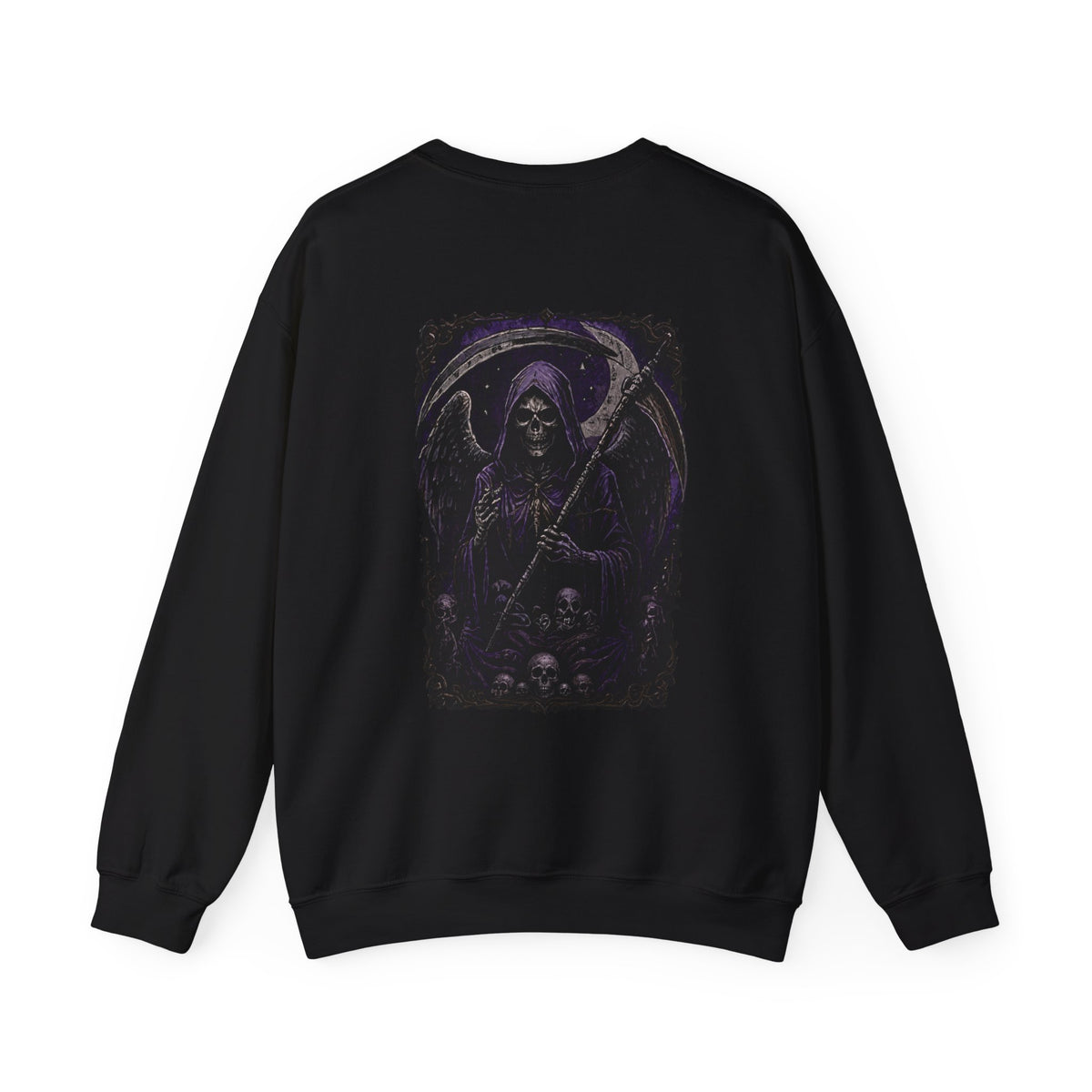 Til Death Grim Reaper Sweatshirt in Black — back view