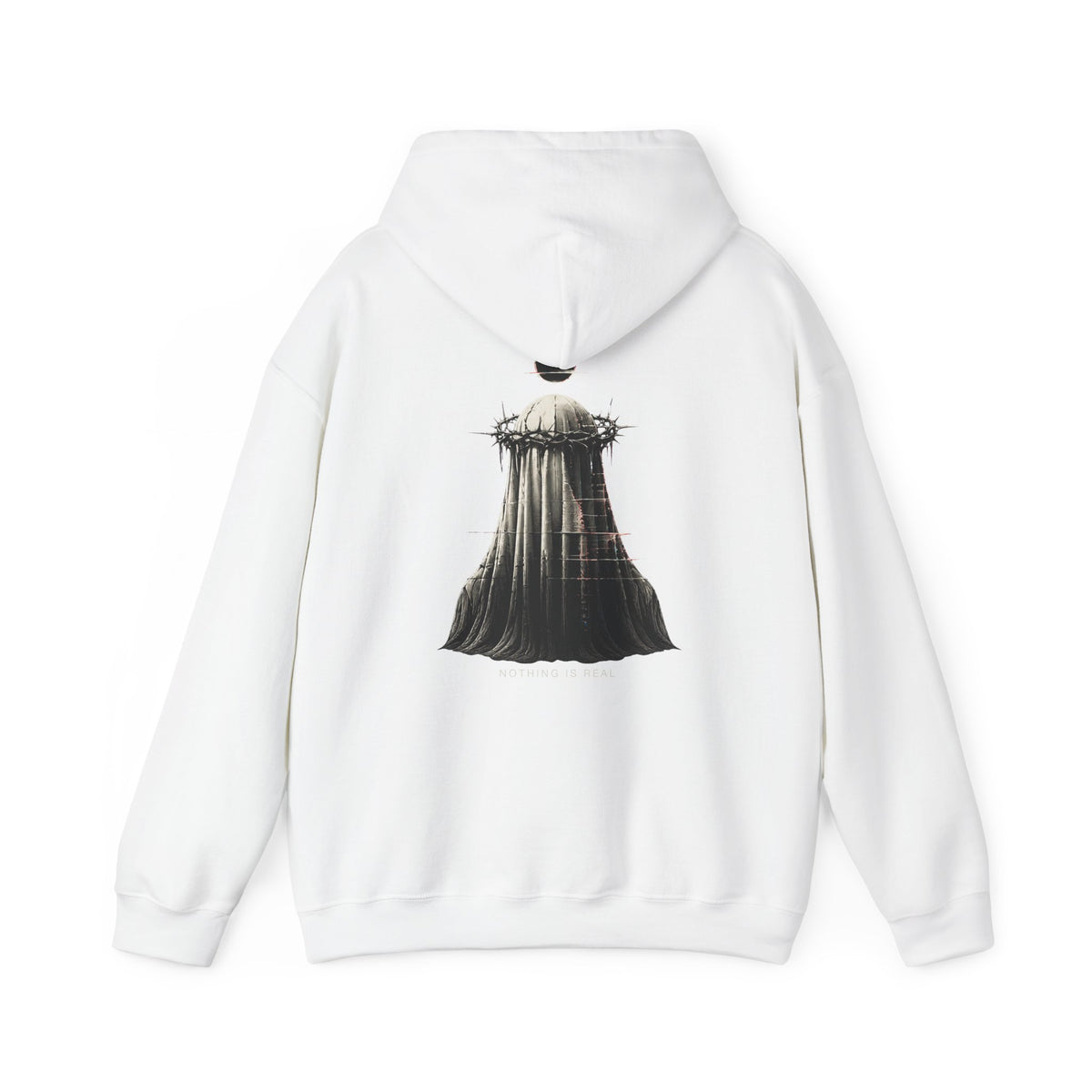 Nothing Is Real Ghost Hoodie in White — back view