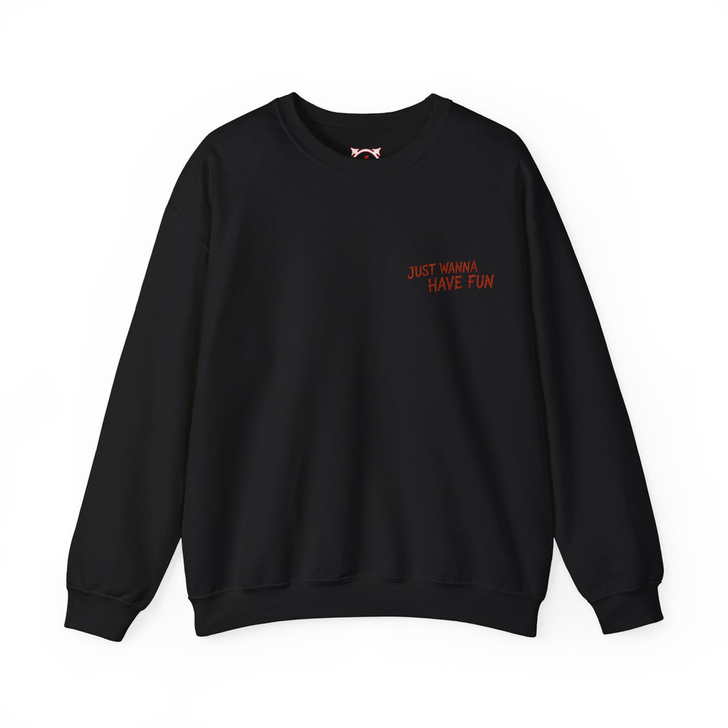 Ghosts Just Wanna Have Fun Sweatshirt in Black — front view
