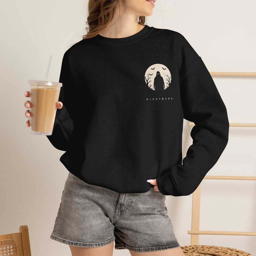 Nightmare Moon Ghost Sweatshirt in Black — model view