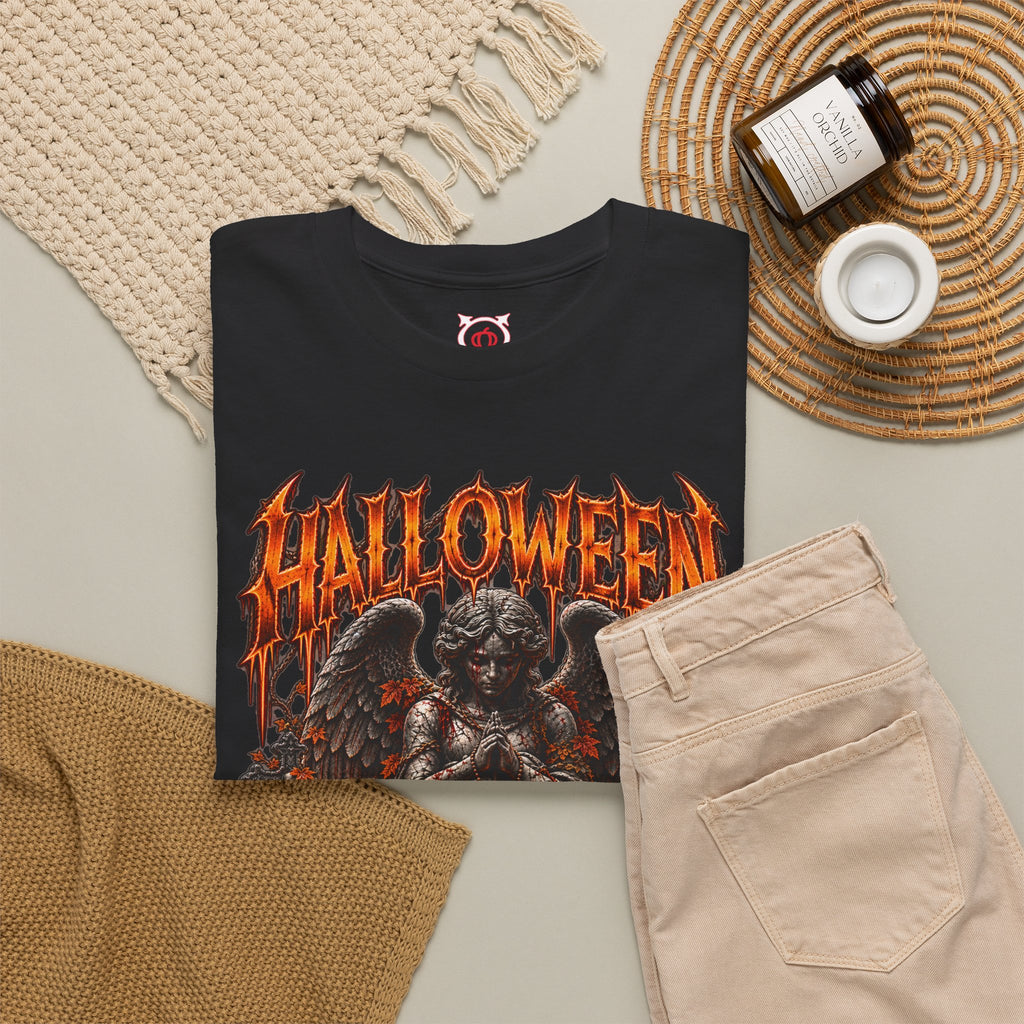 Not All Angels T-Shirt in Black — folded view