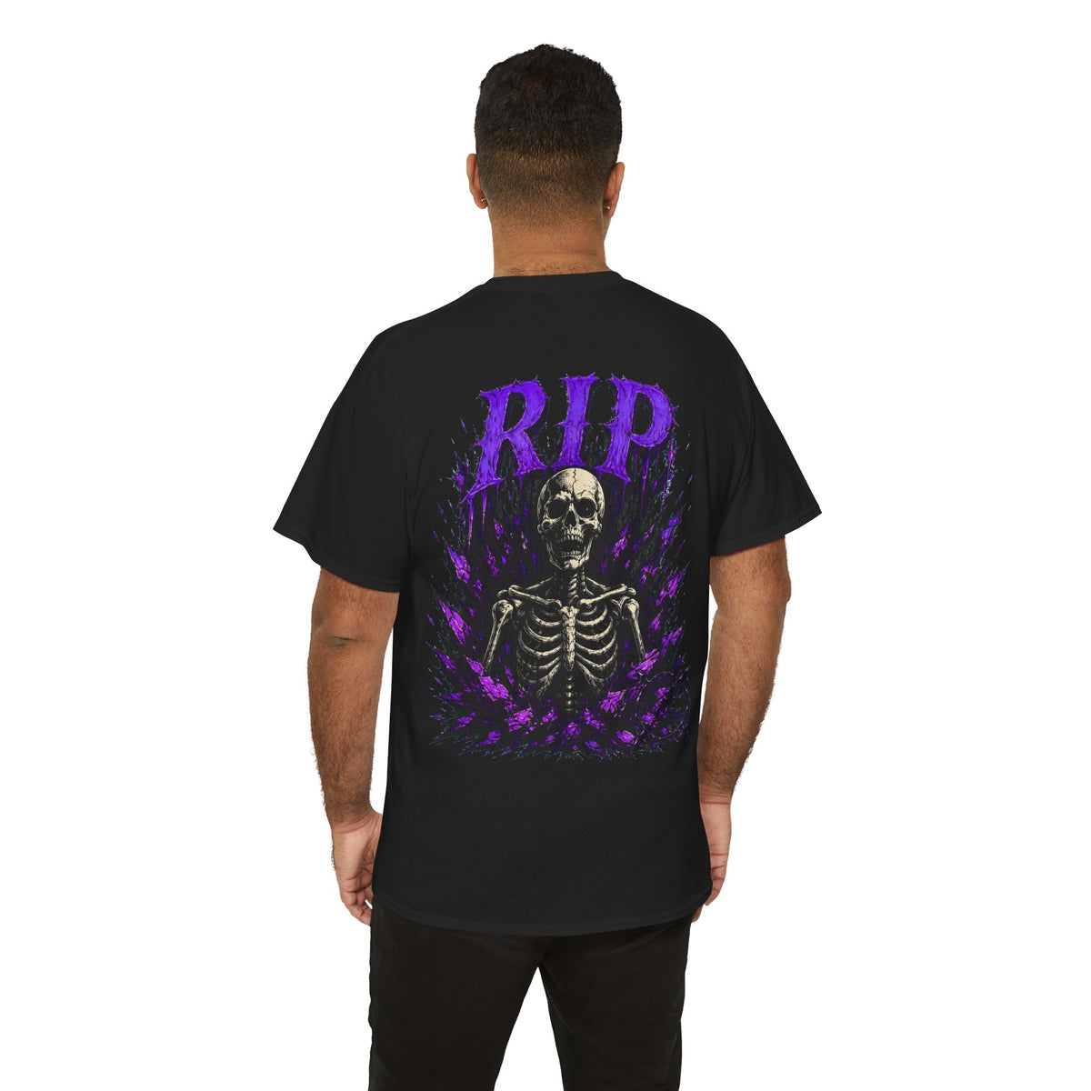 RIP Skeleton T-Shirt in Black — model view