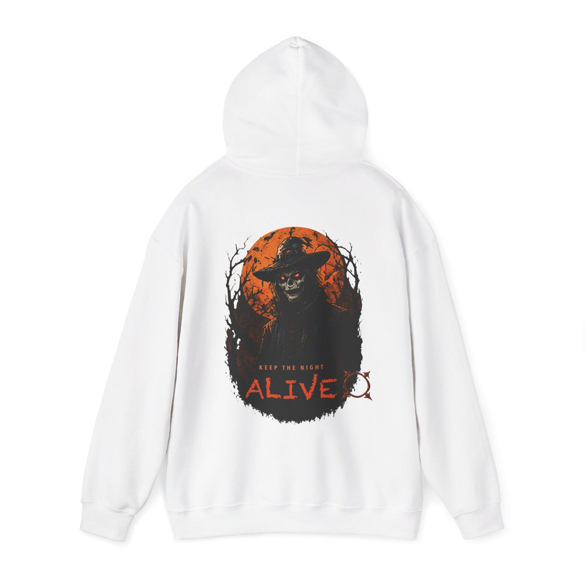 Keep the Night Alive Skeleton Hoodie in White — back view